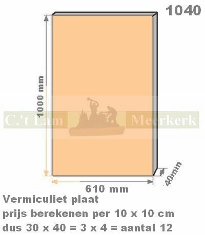 Plaque - Vérmiculite - 40mm - 61x100cm