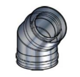 Bocht 100/150 45 Zwart