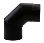 Bocht 90gr RVS Zwart 125mm