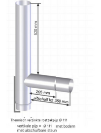 Roetzakpijp Gegalvaniseerd 111mm