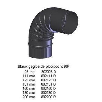 Bocht of elleboog blauw gegloeid 90&ordm;