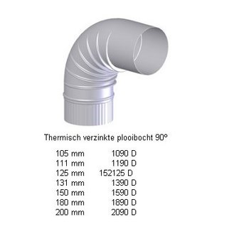 Bocht 90&#039; gegalvaniseerd