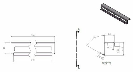Kader 354613 RVS Remplaat (O A) Compact 45 Barbas
