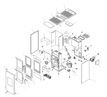 Exploded view Saey Qube 8 hout