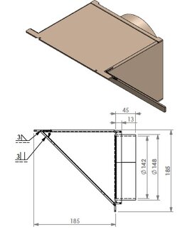 Afvoerstomp recht tbv AA+BA (zwart) 340897 Barbas
