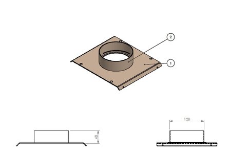 Afvoerstomp schuin 130 mm 340775 Barbas