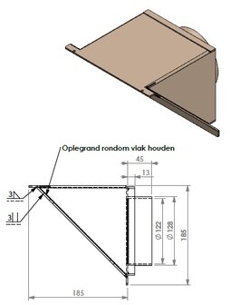 Rechte afvoerstomp zwart (130mm) 340797 Barbas