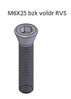 Cil.schroef M6x25 afgedraaid 328069 Barbas