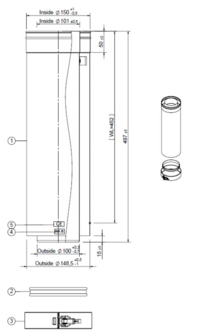 Buis 100/150 L=500 Zwart