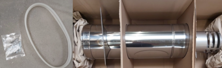 Muurdoorvoer RVS 130/200 L=600mm