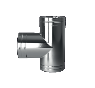 ISODUCT dubbelwandig T-stuk 90&deg; met afsluitdop 200mm