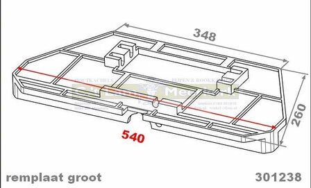 Remplaat (groot) CL301238 (kaal) voor Barbas houtkachel
