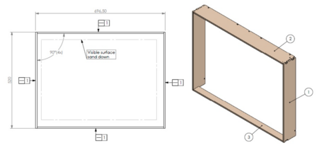 Kader 342435 Inbouw Unilux 6-70