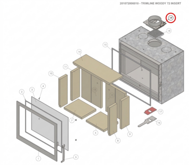Rookgasafvoer Aansluiting Woody 60/72 20106100604000