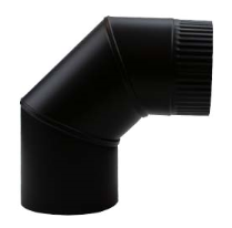 Bocht 90gr RVS Zwart 150mm