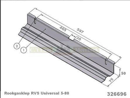 Rookgasklep 326696 voor Barbas houtkachel Universal 5-80