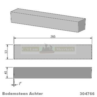 Bodemsteen 304766 285x53x40  voor Barbas houtkachel Universal 80