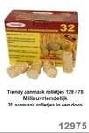 Aanmaakrolletjes voor houtvuur doosje á 32