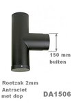 Roetzakpijp of T-stuk 90', Dikwandig 2mm, Antraciet gespoten
