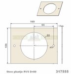 Stuwplaatje 80mm voor Barbas gesloten gaskachel 317555