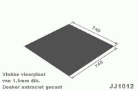 Vloerplaat vierkant 74cm antraciet