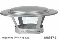 Regenkap RVS, Holetherm 175mm