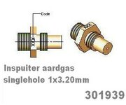 Inspuiter 301939 3.20mm Barbas gaskachel aardgas