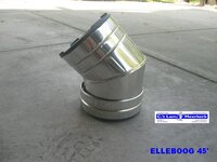 Isoduct bocht of elleboog 200mm, RVS, Roest Vast Staal