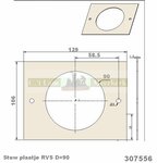 Stuwplaatje 90mm voor Barbas gesloten gaskachel 307556