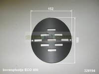 Deksel 150mm voor Barbas houtkachel 328194