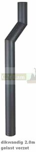 Kachelpijp, dikwandig 2mm met versleping